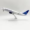 Air United Airways B737 30cm Diecast Aircraft Model Resin Miniature Plane Wheels & Base For Aviation Enthusiasts Home Decor