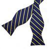 Bowtie Set for Men Blue Striped Self-tied Bowtie with Tassel Brooch Pin Tie Hanky Cufflinks Dibangu