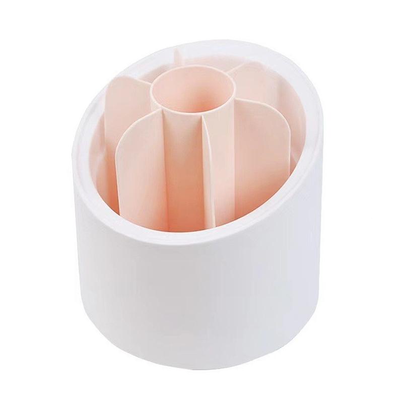 {MAX-66} 360° Rotating Makeup Brush Bucket With Dust-proof Cover Cosmetic Storage Box