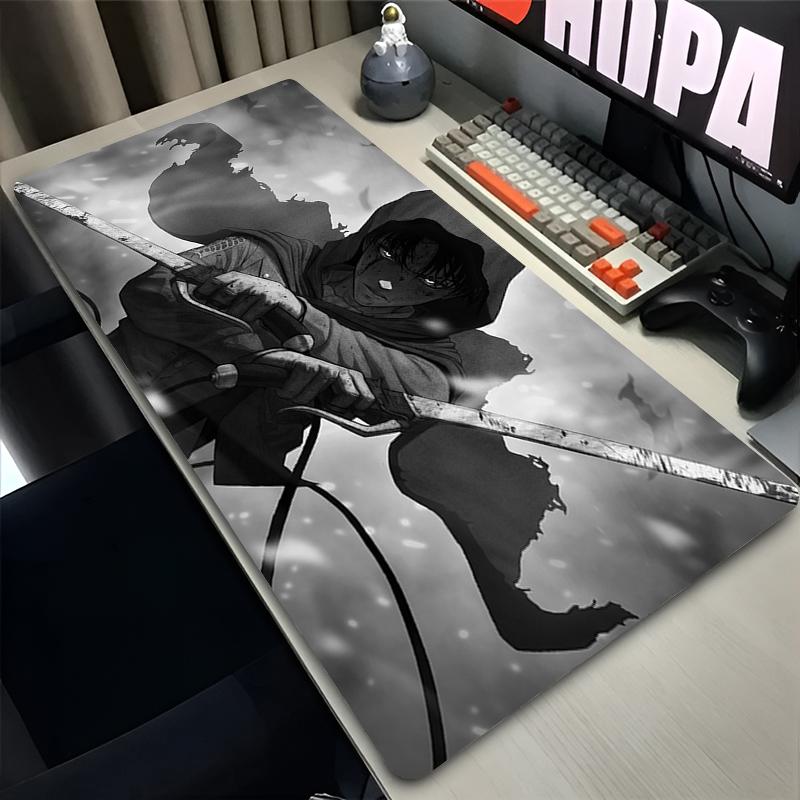 Mouse Pad Laptop Anime Extended Desktop Mat Computer Gamer HD Mousepad PC Gaming Accessories Aattack on Titan Levi Keyboard Pad