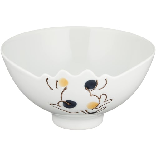 Hasami Ware Children's Cat Wave Bowl, Approximately 11.5cm Diameter, Ceramic, Microwave and Dishwasher Safe, Made In Japan, Product Number 40865