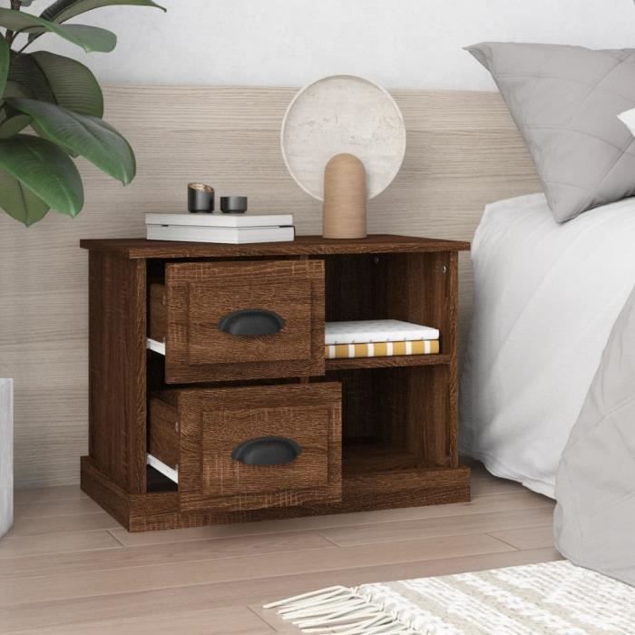 VidaXL Bedside Table Brown Oak 60x35.5x45 Cm 816375