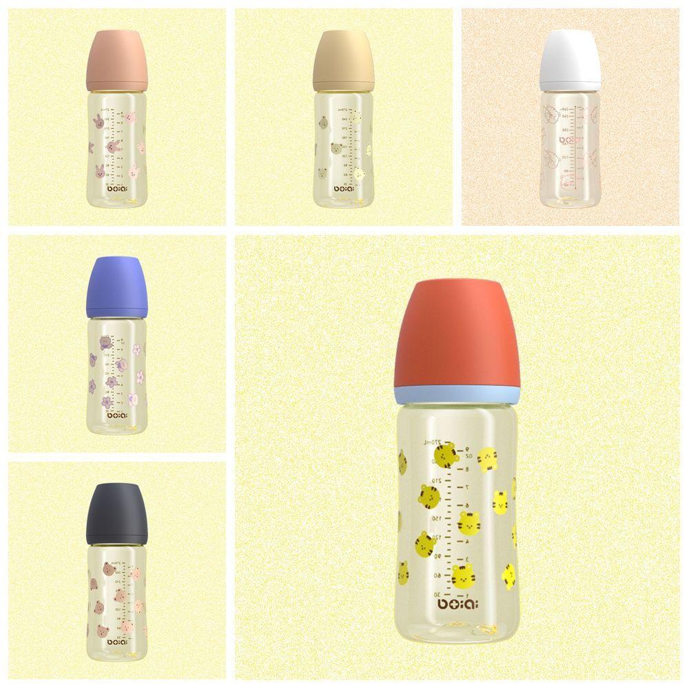 Food Grade Baby Milk Bottle PP Baby Bottle With Handle 270ml Baby Bottle  Feeding Supplies