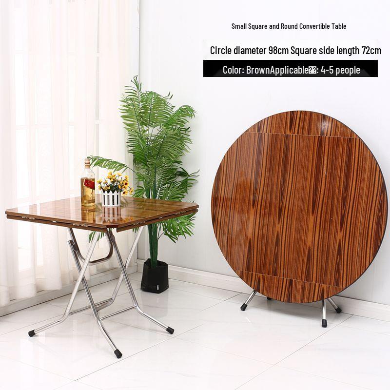 Compact Foldable Round Dining Table for 4 - Ideal for Small Apartments