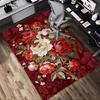 Floral Pattern Butterflies Pattern Area Rug, Office Carpet Indoor Outdoor Entrance Doormat, Non-Slip Soft And Comfortable, Living Room, C122016