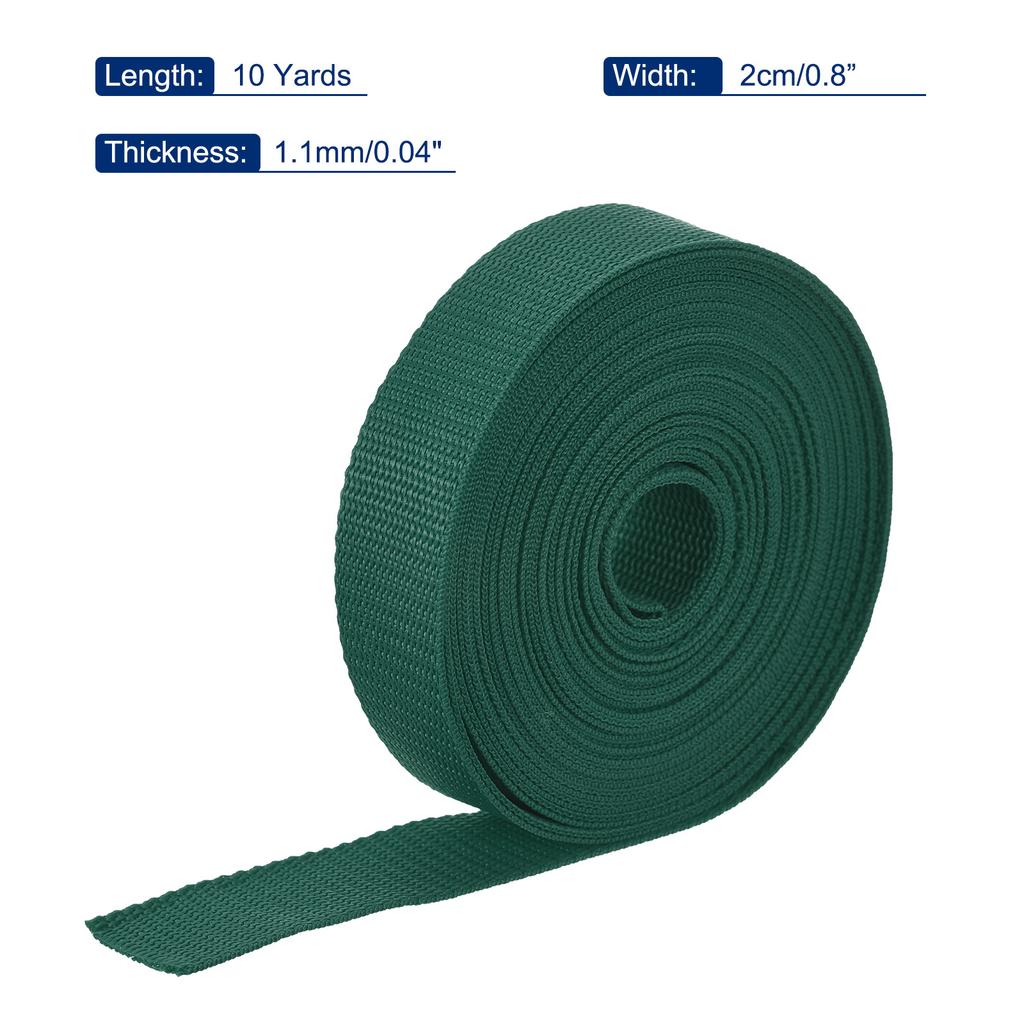 0.8" 10 Yard Polypropylene Webbing Strap Belt Tape Heavyweight Strapping Band for Outdoor Tent Accessories Sewing Bag Luggage
