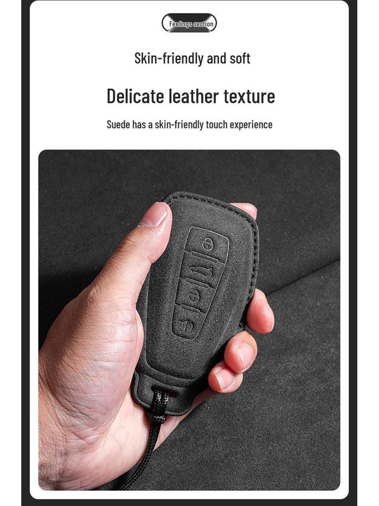 Geely Emgrand GS Key Case - Suede Three-Color Design for S1, Boyue, X3, Vision X6, Borui, Panda (Unisex)