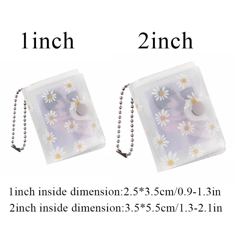 1/2 inch 20 Pockets Small Photo Album Keychain Mini Photos Collect Book Hanging Chain Card Holder Instax Card Photocard Holder