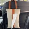 1Pcs Car Tissue Box Hanging Leather Drawer Carton Seat Back Nordic Style Hanging Bag Creative Car Interior Decoration