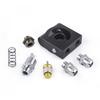 Universal Square Oil Cooler Filter Sandwich Plate+ 90℃ Thermostat 3/4" 16-UNF With AN8/AN10 Oil Filter Sandwich Adapter Aluminum