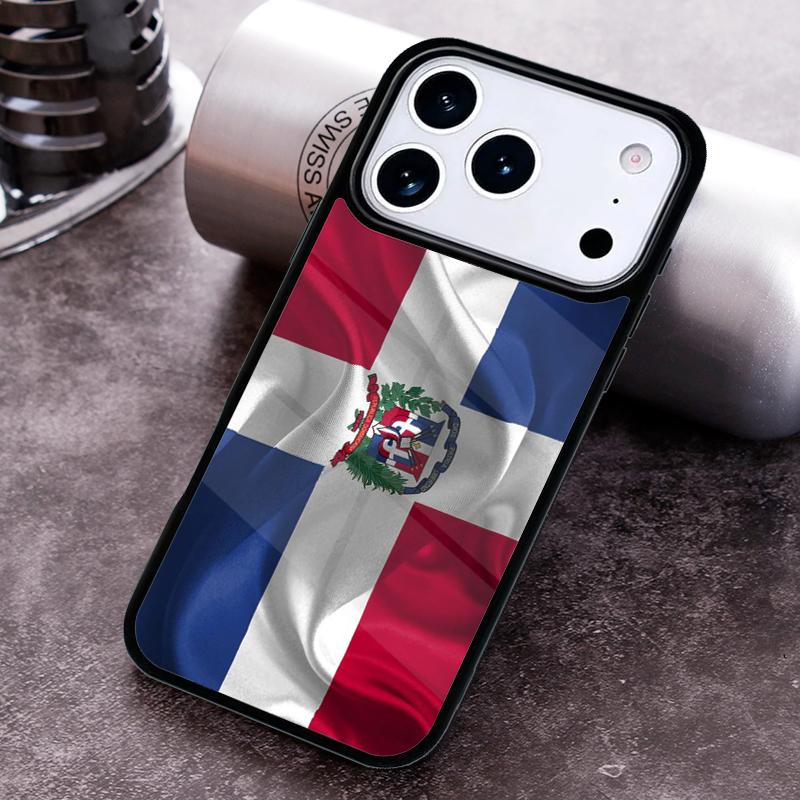 Dominican Republic Flag Painted Phone Case For iPhone 17 16 15 14 13 12 11 Pro Max Plus 17Air Soft Silicone Cover