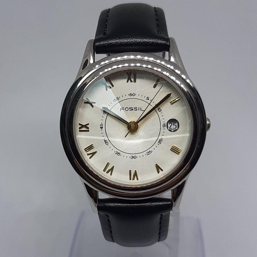 Used FOSSIL Watch -9621 Vintage Date Dome Glass Working Item