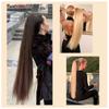 LUPU 80CM Super Long Straingt Drastring Ponytail Synthetic Hair Extensions Black Brown Pony Tail Heat Resistant Fiber