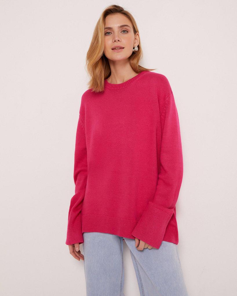 009 Women's Knitted Sweater: European & American Autumn/Winter, Round Neck, Loose Fit, Cross-border, New Arrival