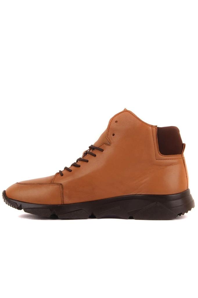 Men's Fashion Genuine Leather Flat Heeled Booties Bootie Tan Leather Lace Up Boots Shoes