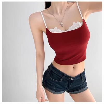 Camisole Sexy en Dentelle Rayonne pour Femmes - Haut Minceur d'Été 2024