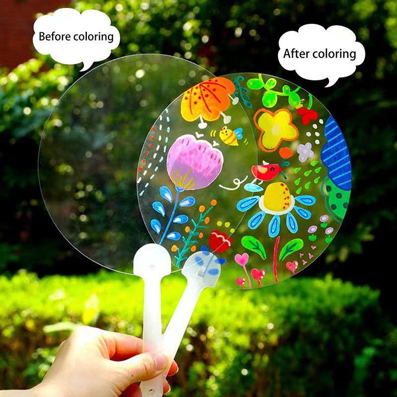 10 Stücke Blanko Kunststoff Transparent Fans Kinder Diy Kunst Fan Hochzeit Geburtstag Party Zurück Geschenke Freundin Freund Kreative Geschenke