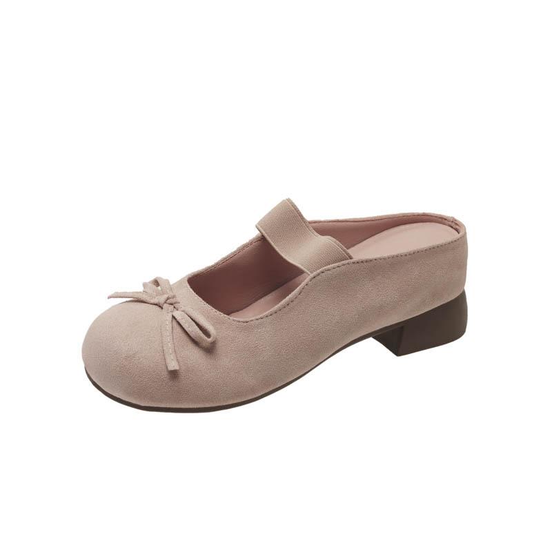 Retro flat-bottomed square-headed Mary Jane single shoes women's shoes summer 2025 new suede ballet evening shoes non-slip