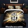 Zestaw pościeli z motywem Juventus FC 1 poszewka na kołdrę + 2 poszewki na poduszki Miękka oddychająca domowa pościel