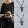 Halloween Vampire Mythology Pendant Necklace With Wing Motif For Costume Accessory