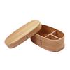 Osaka Choseido Magewappa Bento Box with Dividers and Lunch Band Brown (Long Oval 400cc, Band)