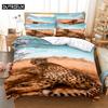 Leopard 3D Digital Bedding Sets Home Bedclothes Super King Cover Pillowcase Comforter Textiles Bedding Set  Bed Cover Set