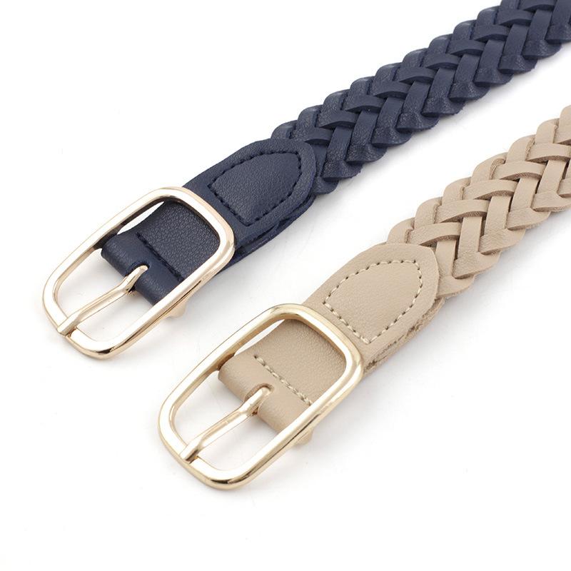Twist Women'S Belt, Square Buckle Decoration With Jeans Belt Women