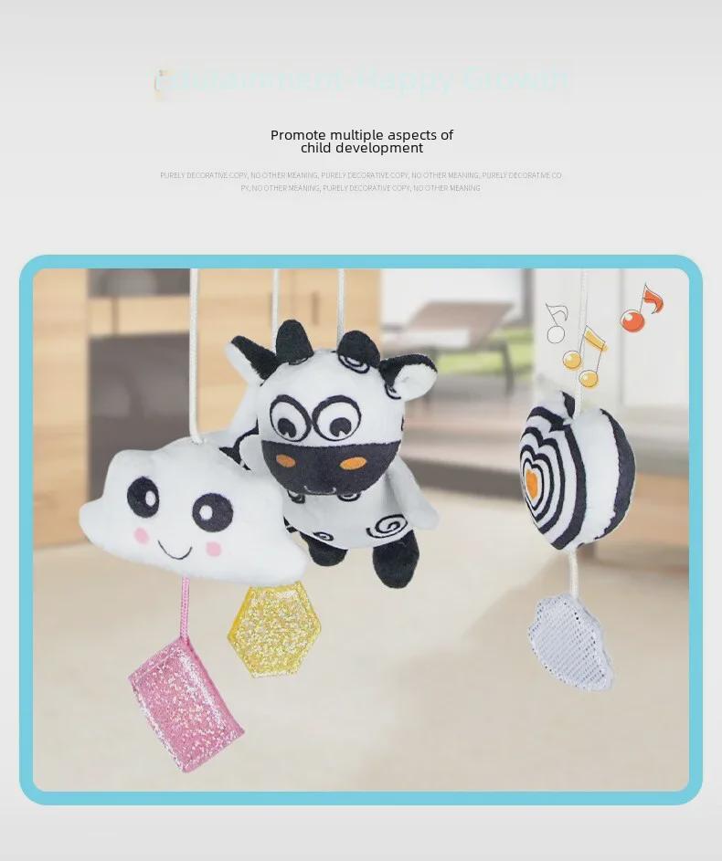 Aipinqi Schwarzweiß Hängendes Auto- & Babybett Windspiel Spielzeug für Früherziehung