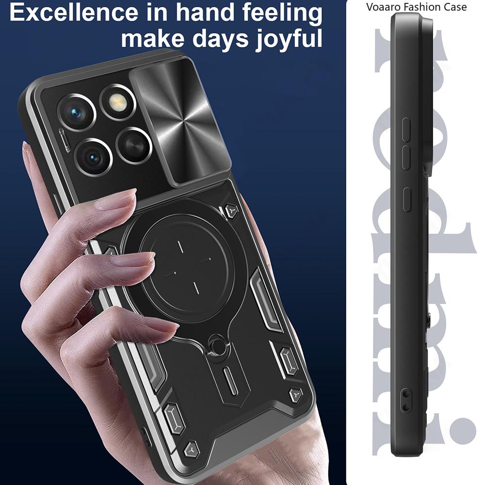 Slide Lens Armor Funda for Honor X6C 4G Case for Honor X8C X6B X8B 200 Smart Play 60 Plus Case Magnetic Ring Stand Holder Cover