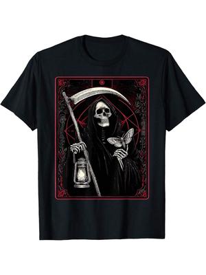 Blackcraft Vintage Death The Grim Reaper Moth Tarot Card T-Shirt