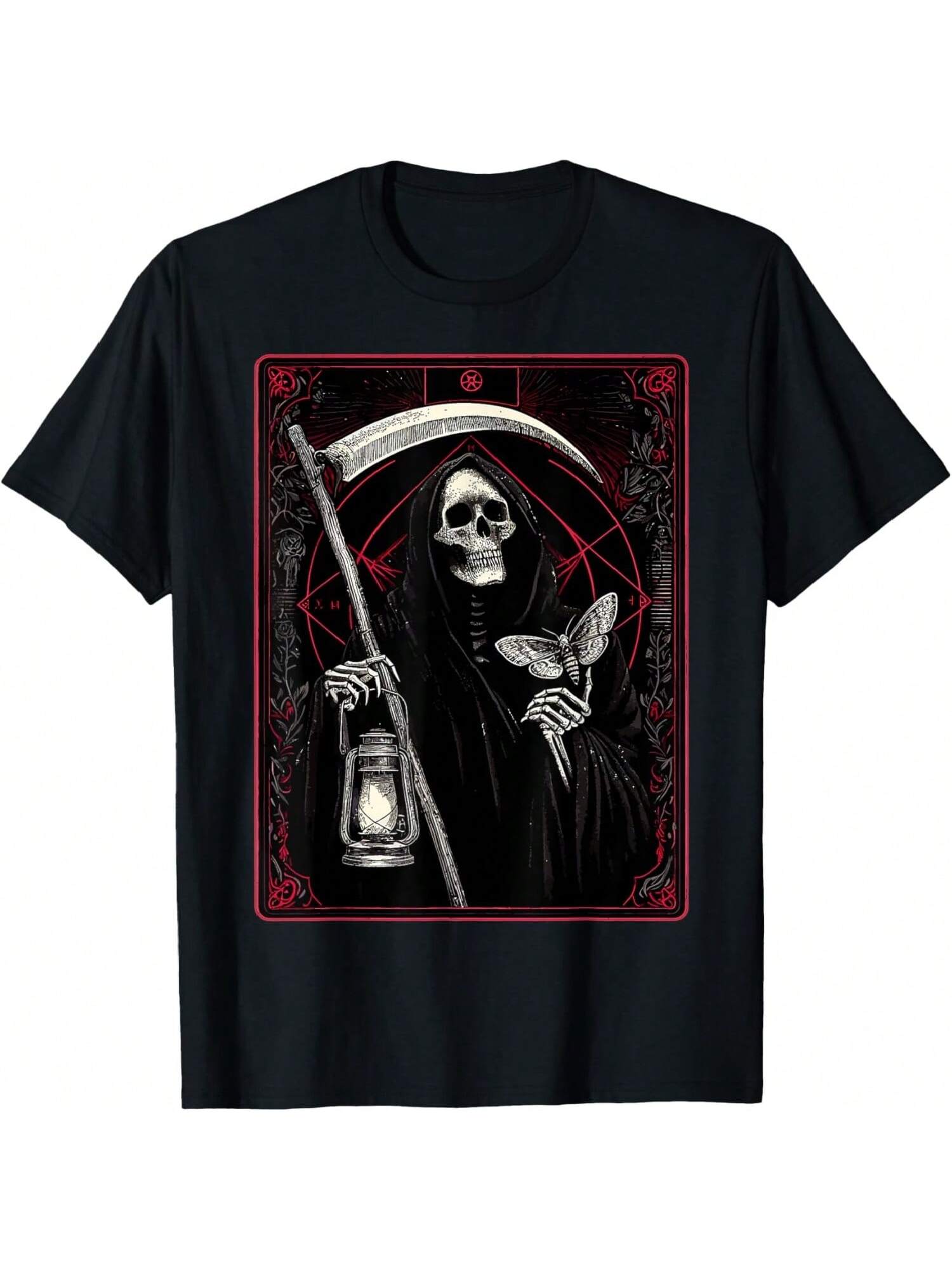 

Винтажная футболка Blackcraft Смерть Мрачный Жнец Мотылек Карта Таро XXXXXL чёрный