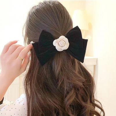 Camellia Velvet Bow Hair Clip