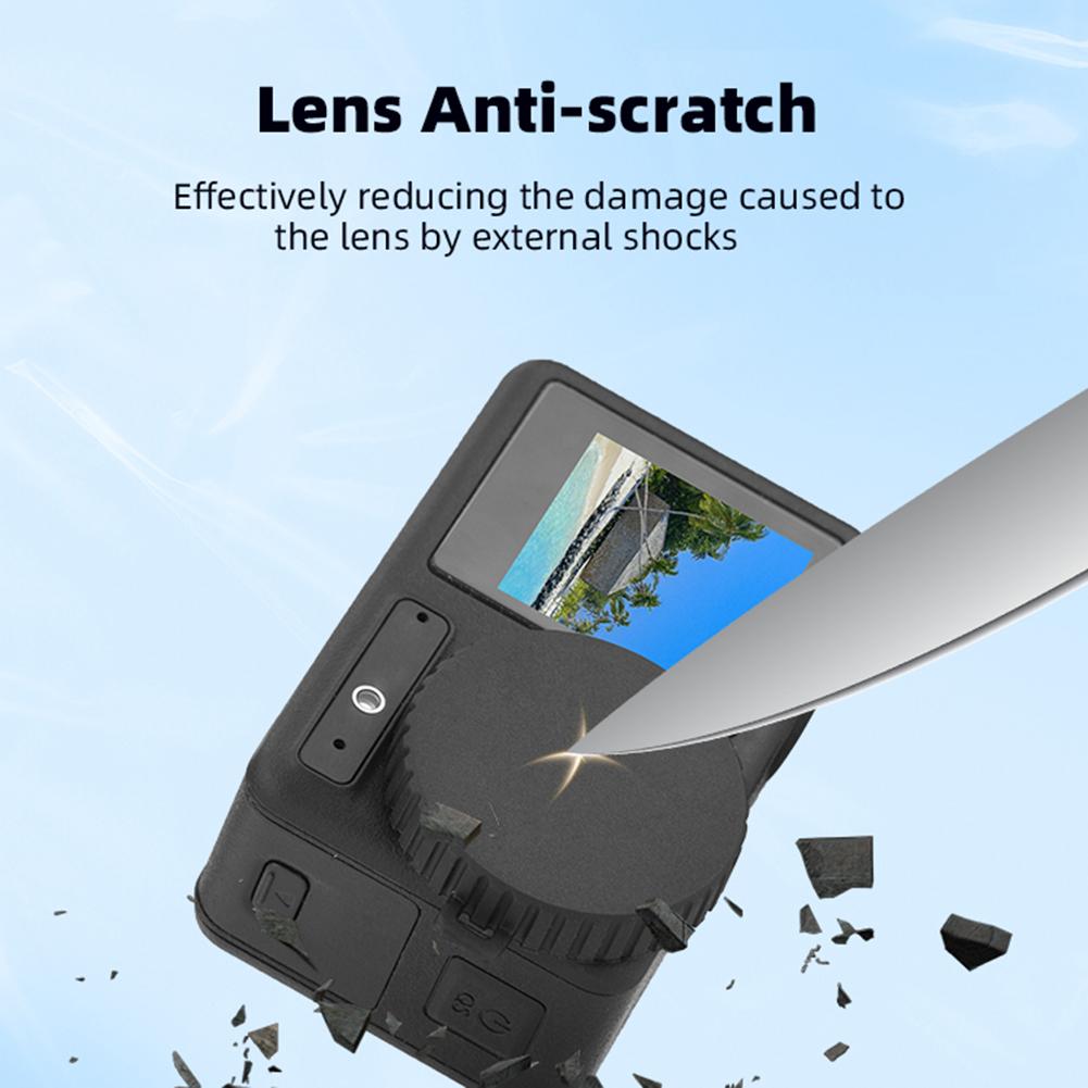 TPU Lens Protective Cover with PU Carrying Case Tempered Glass Screen Protector for DJI Osmo Action 3/4 Accessories