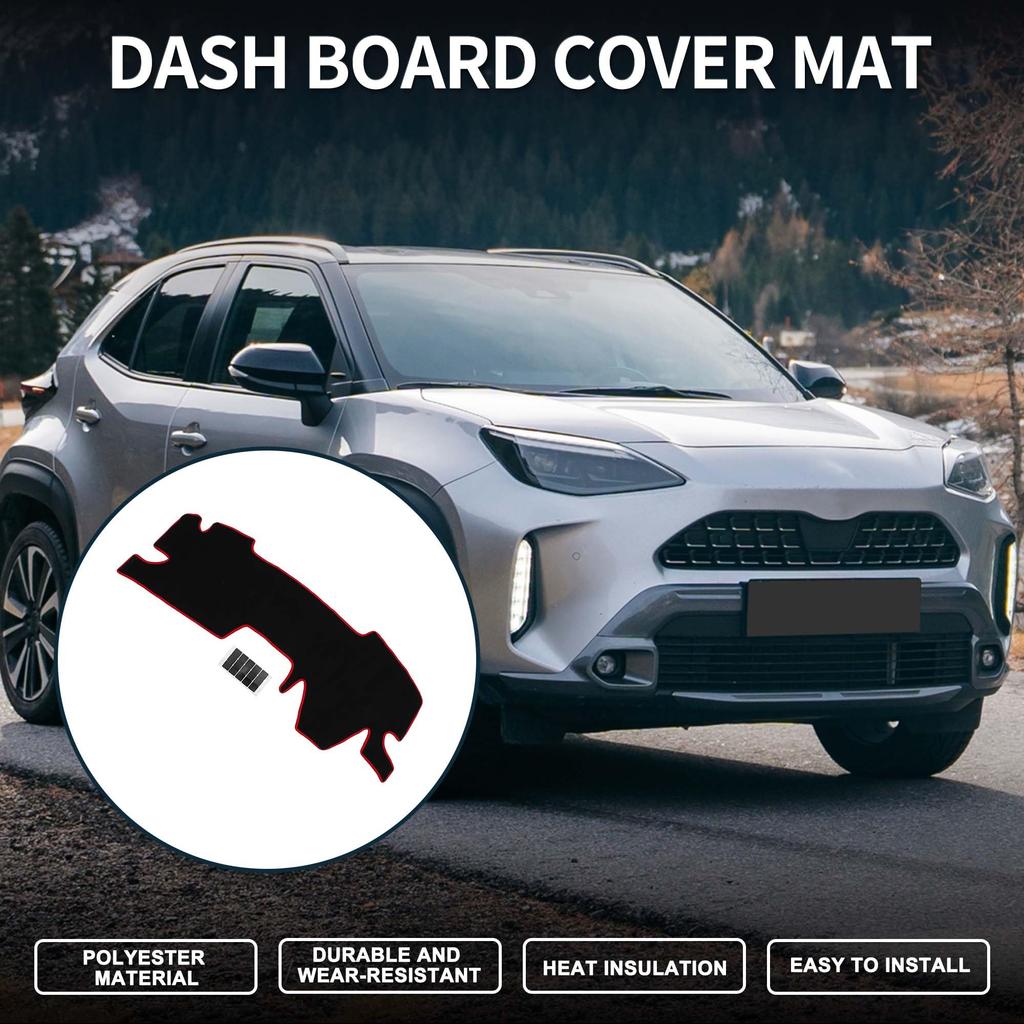 TUCKBOLD Dashboard Mat for Toyota Yaris Cross MXPB1 Center Console Dashboard Black and with 1 Sticker Set (2020-2024), Cover, Red,