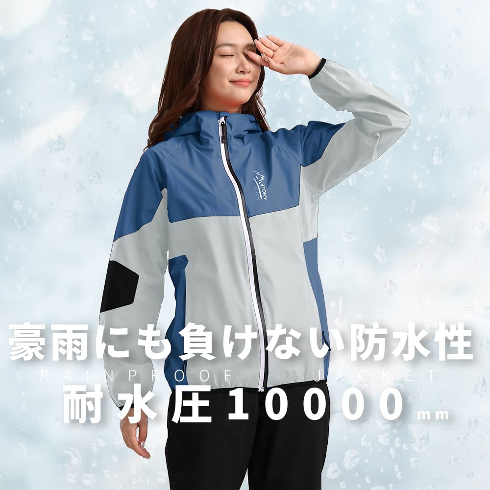 Arashiyama Golf Top and Bottom Mountain Golf Gray Sizes LL and XL Women's Rainwear, Set, Rainsuit, Raincoat, Parka, Waterproof, Wear, Fishing,