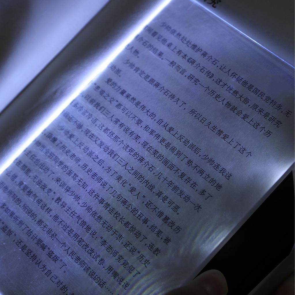 Flat Book Light Night Reading Clear LED Full Page Panel Plate Lamp for Students Book Lovers