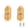European-American Textured Design Earrings: Creative Diamond-Inlaid 18K Gold Plated Titanium Steel