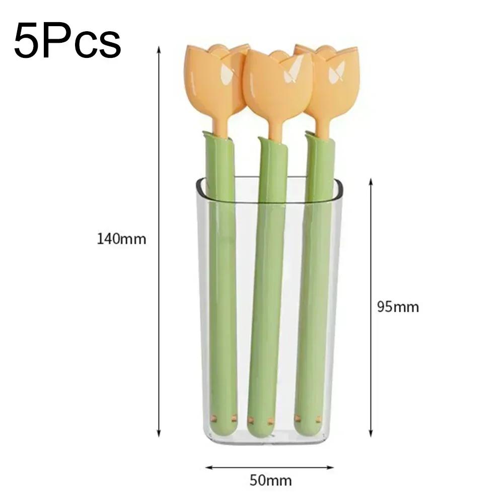 5 ks klipů na sáčky ve tvaru tulipánu Přenosné klipy na těsnění potravin, svačin, chleba S magnetickým úložným boxem Utěsněné klipy Kuchyňské doplňky