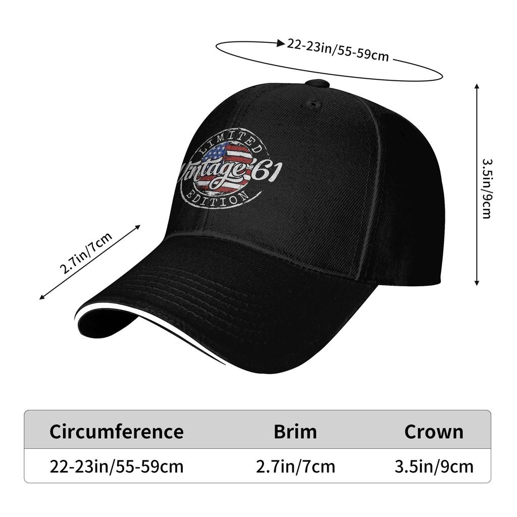 Summer Vintage 1961 Stamp 65Th Birthday Gift Baseball Cap Running Hippie Casual Design Sun Trucker Hat Sun-Proof Baseball Caps