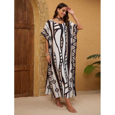 Printed Beach Cover-Up Long Robe for Vacation - Bikini Swimwear Sun Protection Shirt