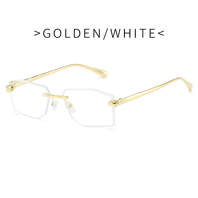 Luxury Frameless Square Sunglasses Men Alloy Frameless Gradient Sun Glasses Women Fashion Retro Polygon Eyewear