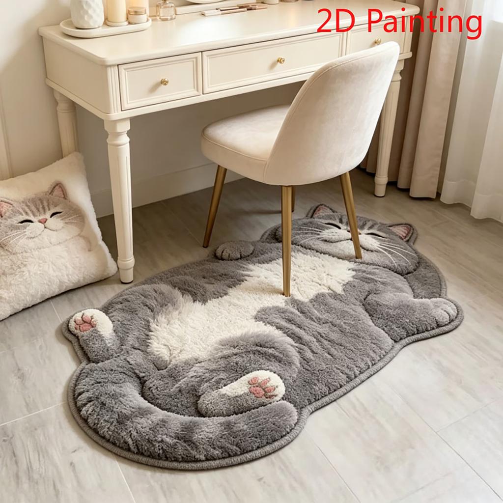 British Shorthair Cat Rug Suitable for Bedroom, Chubby British Shorthair, Hand Washable Suitable For, Room Decor, Gift for Cat Lovers
