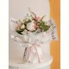 20 sheets of bouquet wrapping paper, handmade gift wrapping paper with black-and-white Valentine's Day and floral designs