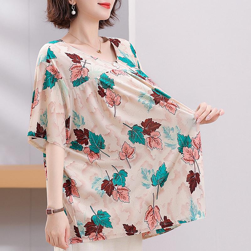 Plus Size 4XL-8XL Elegant Blouses for Women Tops Casual Loose Short Sleeve Female Shirt Summer Vintage Clothes