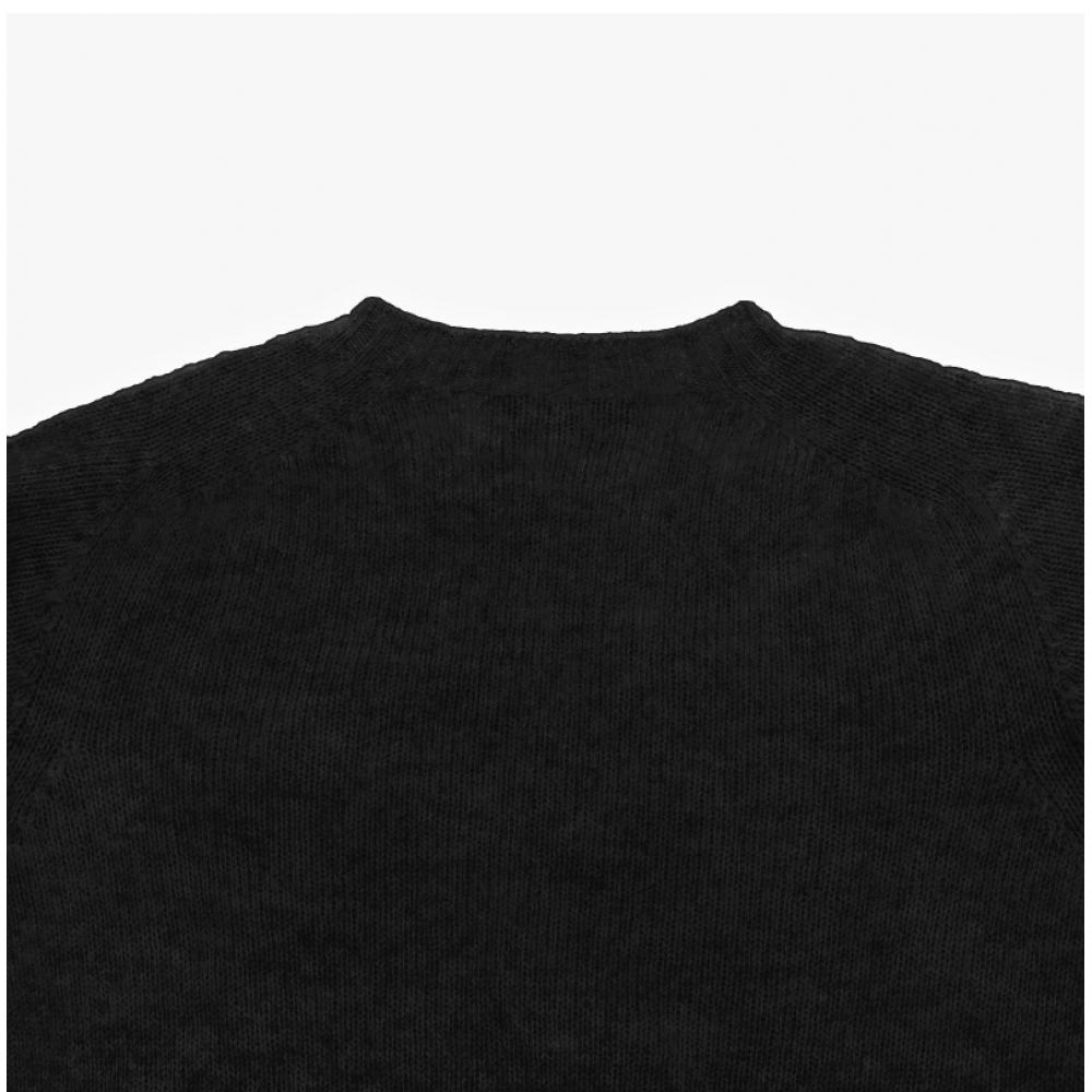 Halliove Scotland M3834 7 Shaggy Black Shaggy Dog Black Hole GarMent Men S Knit