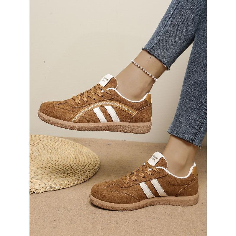 Sneakers Women's 2025 Autumn New Flat Lace-up Color-blocking Moral Training Shoes