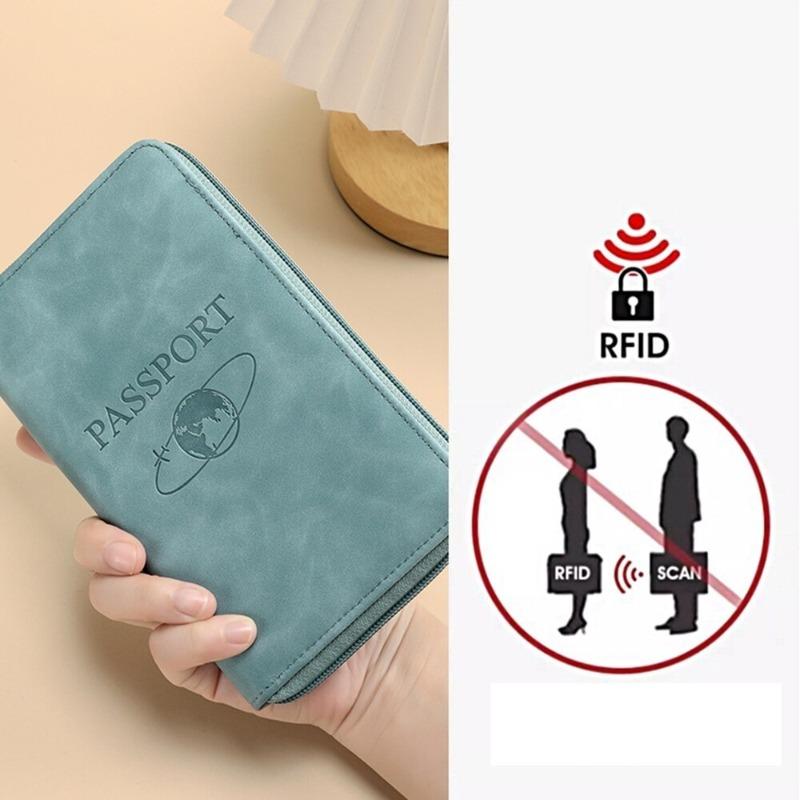 RFID Blocking Passport Holder Pu Leather Travel Wallet Passport Cover
