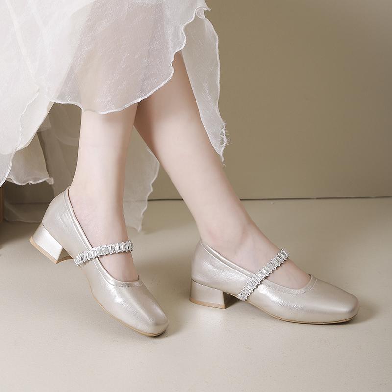 

Мода Модные женские туфли на изысканном массивном каблуке во французском стиле - осенние с квадратным носком Little Charming Fashion Business Casual Сандалии 40 золотой