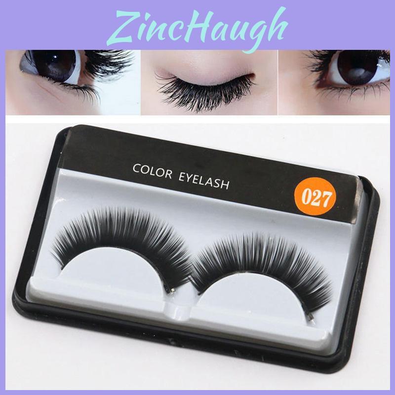 027 Natural Long False Eyelashes Bulk Wholesale 2000 Pairs Handmade Cotton Stem Fake Eyelashes