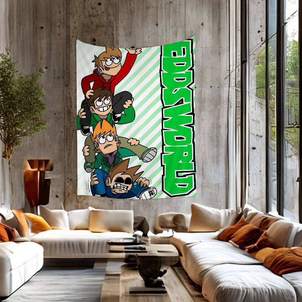 1pz Eddsworld Arazzo da Parete Fai da Te Tappeti da Parete Floreali Hippie Decorazioni per Dormitorio Arte da Parete